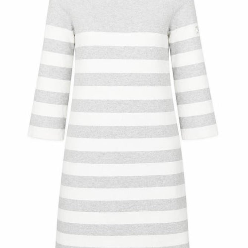 Joules Women Grey White Striped Cotton Shift Dress Size 10