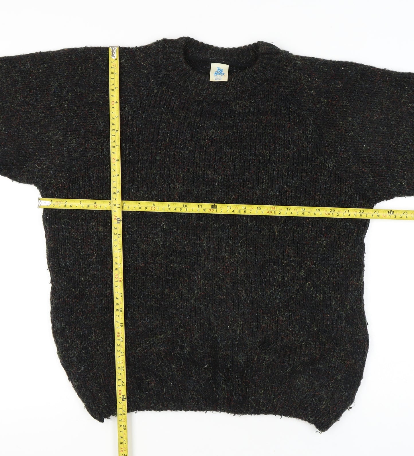 Top Lady Women’s Black Chunky Knit Pullover Jumper Size 20