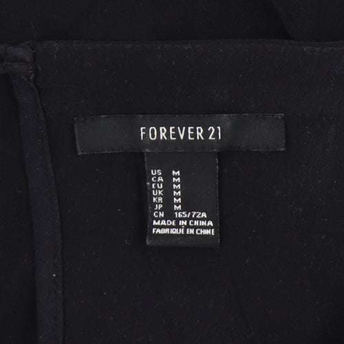 Forever 21 Women Black Studded Sleeveless Playsuit Size M