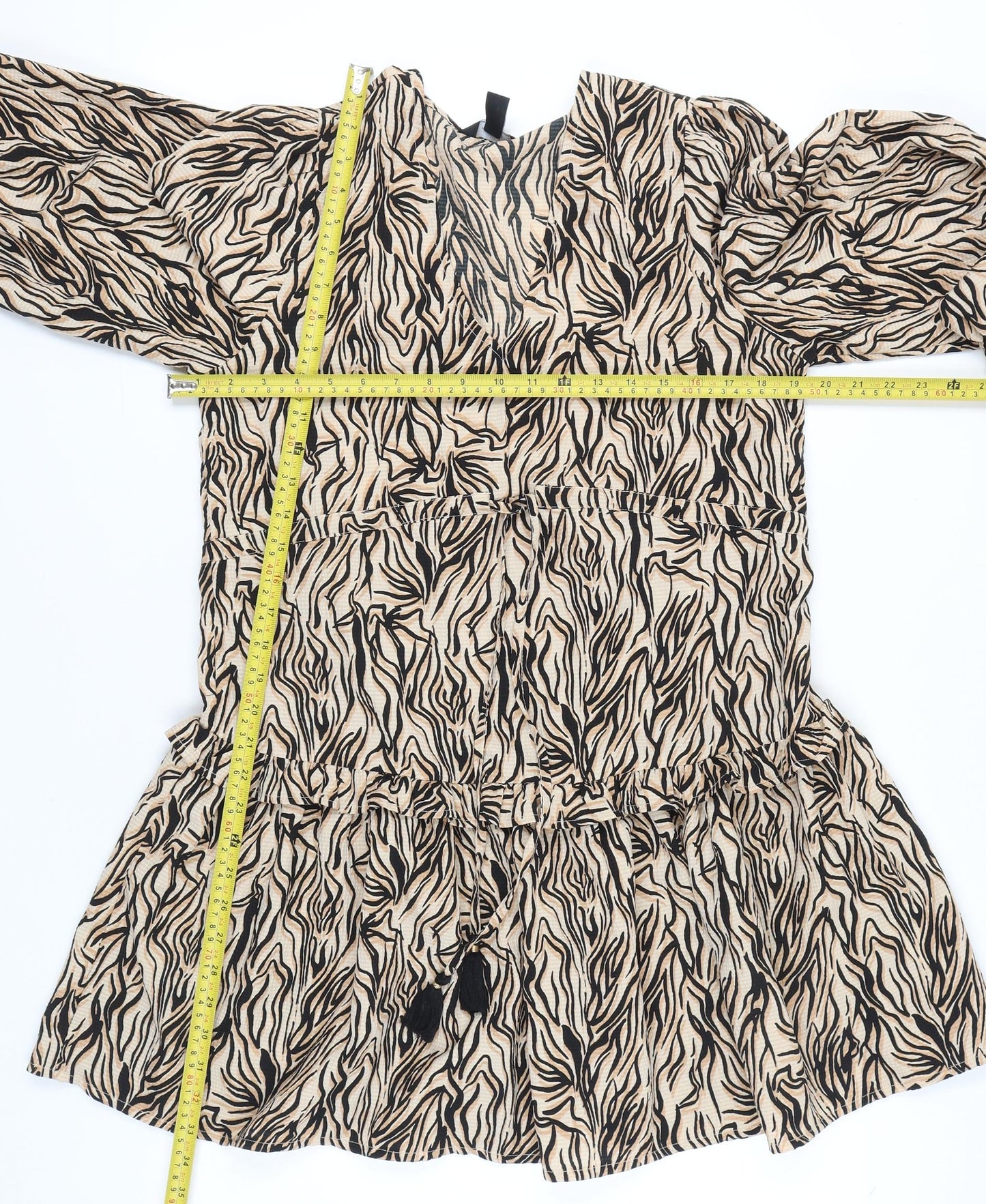 New Look Womens Beige Animal Print Shift Dress Size 12
