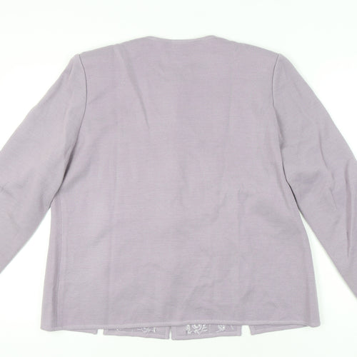 Belmonde Women’s Purple Cardigan UK 20 Embroidered Long Sleeve Knit