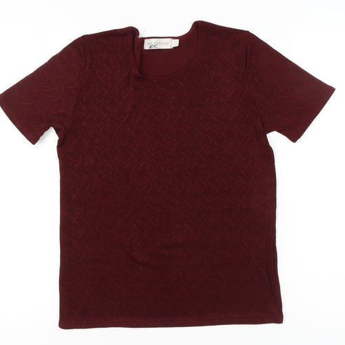 Holmewood Women Red T-Shirt Size 14 Short Sleeve Stretch