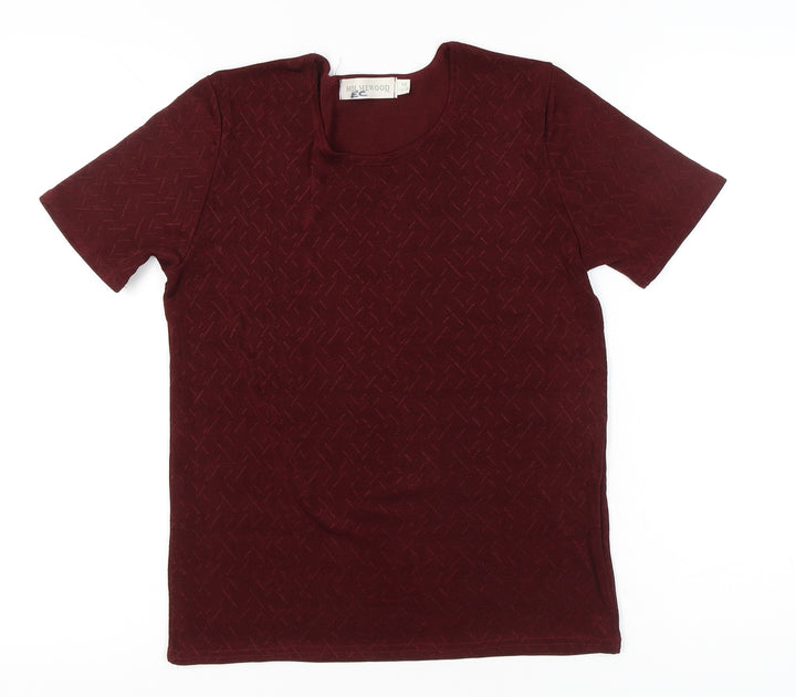 Holmewood Women Red T-Shirt Size 14 Short Sleeve Stretch