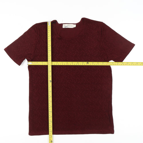 Holmewood Women Red T-Shirt Size 14 Short Sleeve Stretch