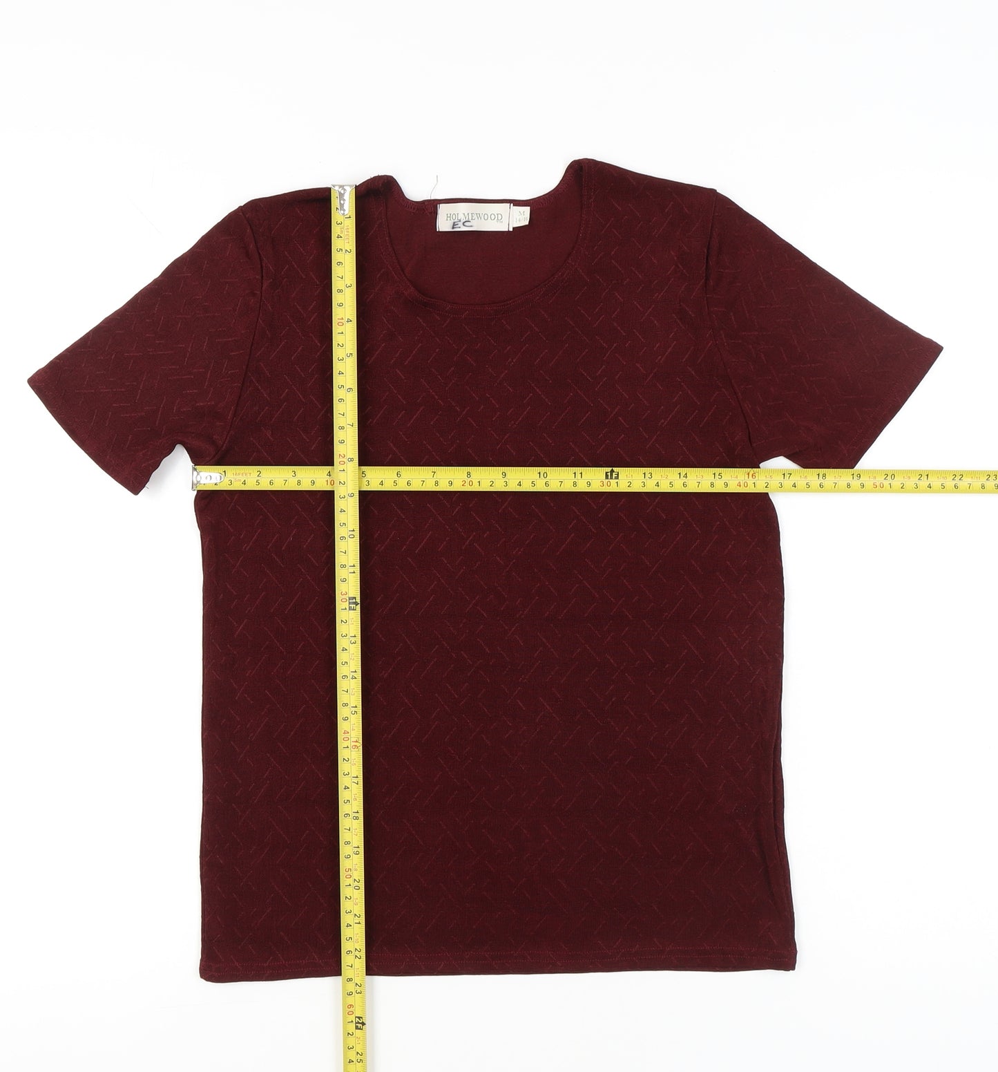 Holmewood Women Red T-Shirt Size 14 Short Sleeve Stretch