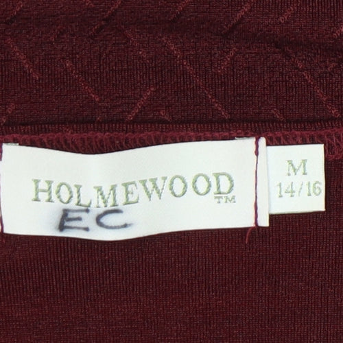 Holmewood Women Red T-Shirt Size 14 Short Sleeve Stretch