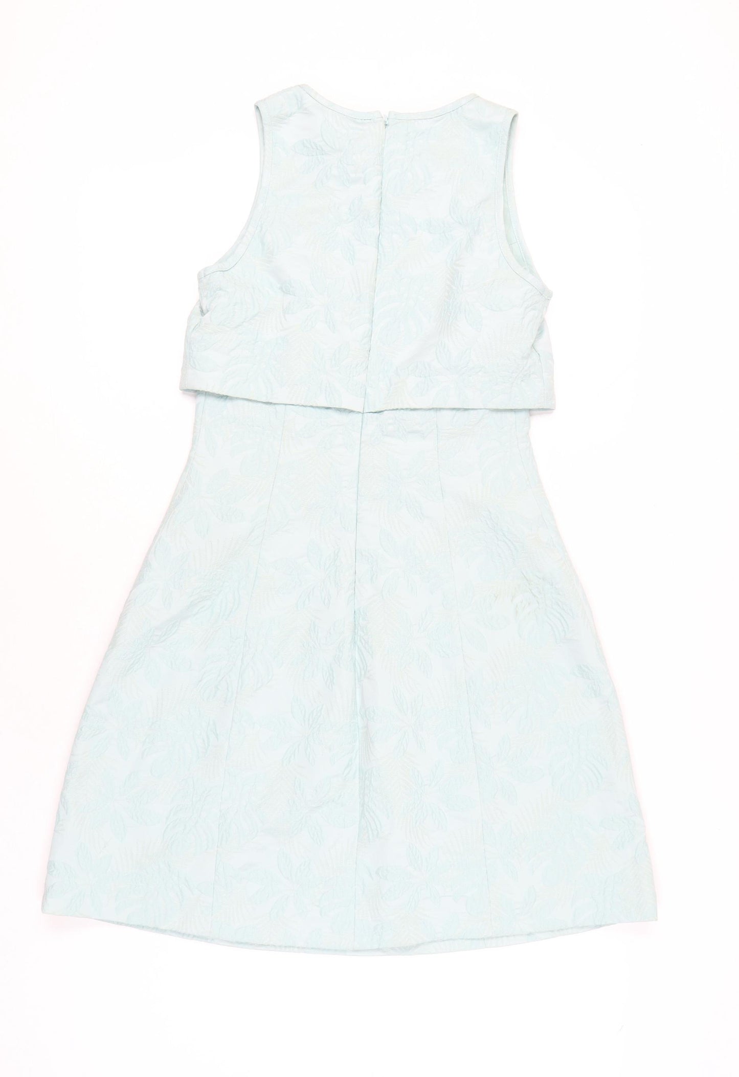 Coast Women’s Green Jacquard A-Line Dress UK 8 Sleeveless Party