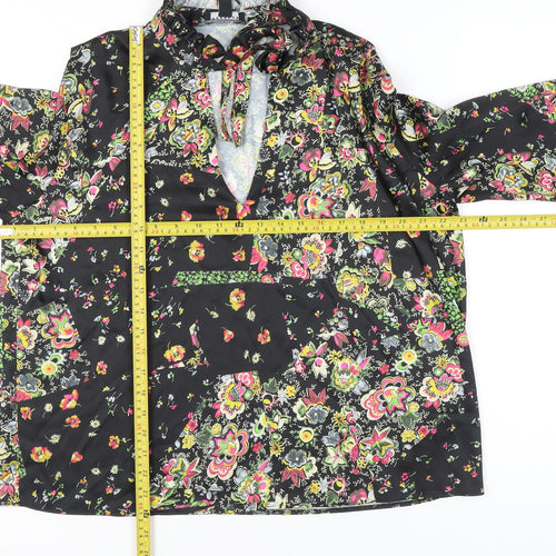 Topshop Women’s Multicoloured Floral Blouse UK 14 Tunic Style