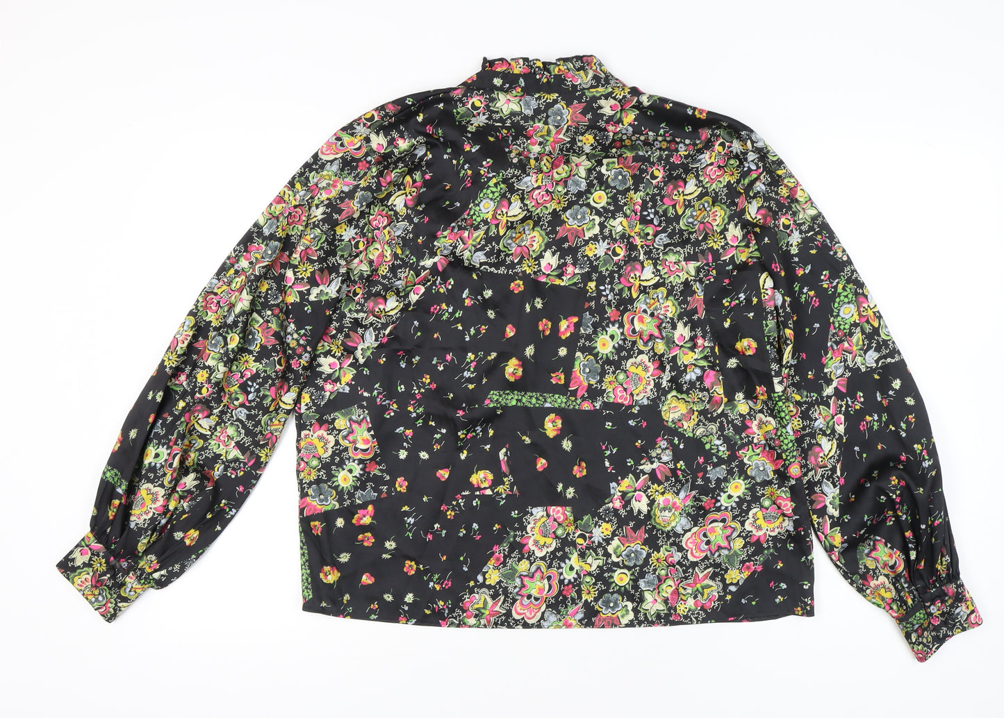 Topshop Women’s Multicoloured Floral Blouse UK 14 Tunic Style