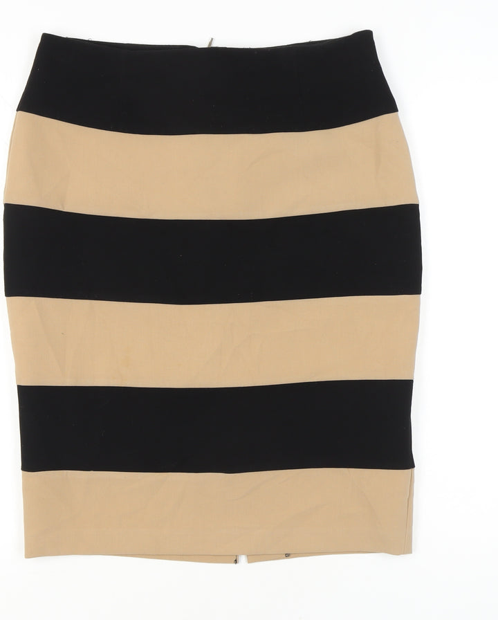 Principles by Ben de Lisi Women’s Black Beige Striped Pencil Skirt Size 12