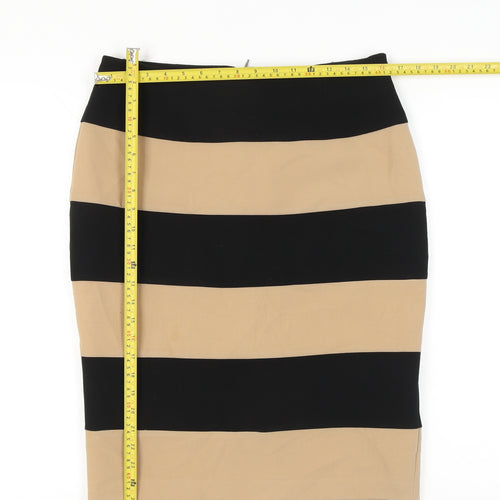 Principles by Ben de Lisi Women’s Black Beige Striped Pencil Skirt Size 12