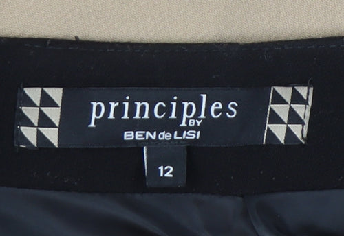 Principles by Ben de Lisi Women’s Black Beige Striped Pencil Skirt Size 12