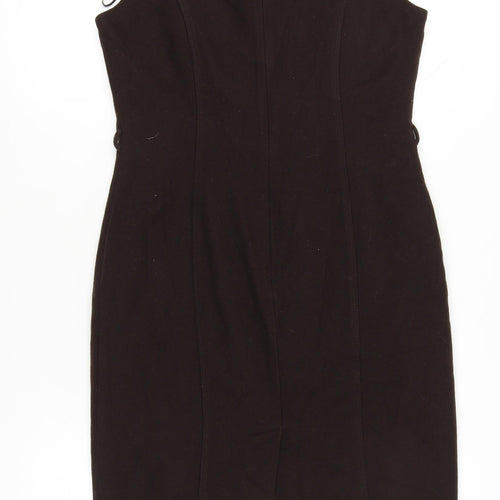 Next Women’s Black Wool Blend Sheath Dress Size 12 Knee Length