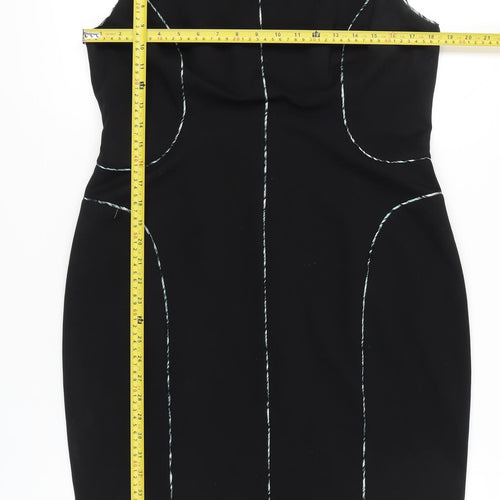 Damsel in a Dress Womens Black Size 16 Sheath Knee Length Zip Back