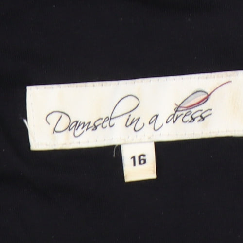 Damsel in a Dress Womens Black Size 16 Sheath Knee Length Zip Back