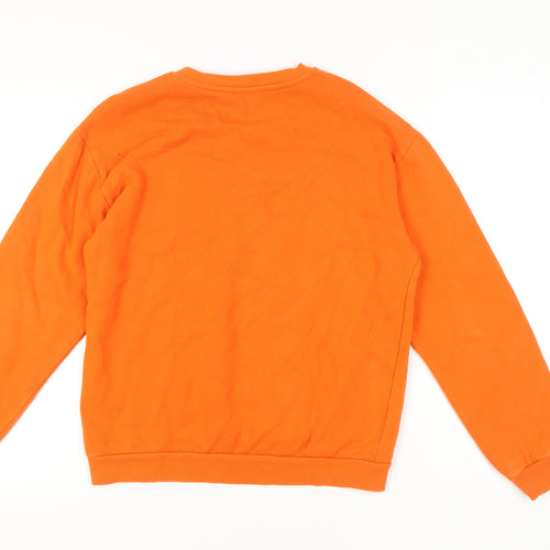 Topshop Womens Orange New York Sweatshirt UK 12 Cotton Blend