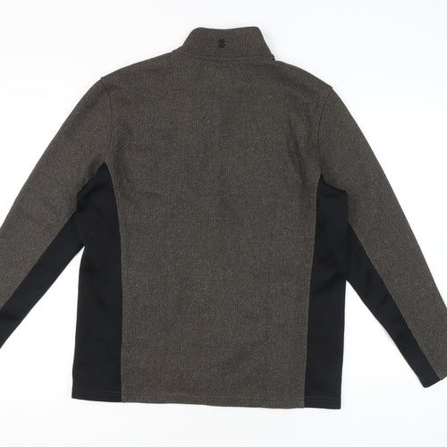 IZOD Men’s Grey Full Zip Sweatshirt Jacket M High Neck Pockets