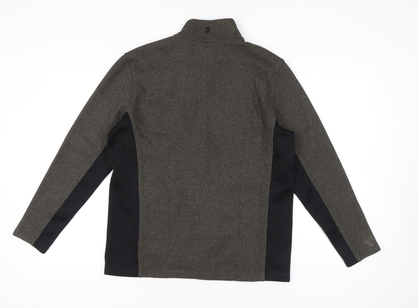 IZOD Men’s Grey Full Zip Sweatshirt Jacket M High Neck Pockets