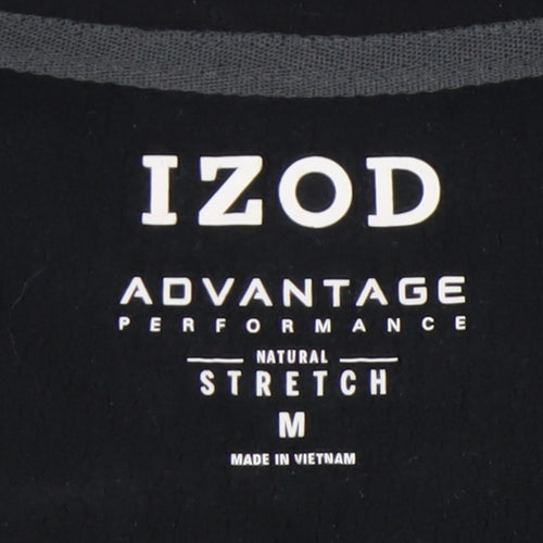 IZOD Men’s Grey Full Zip Sweatshirt Jacket M High Neck Pockets