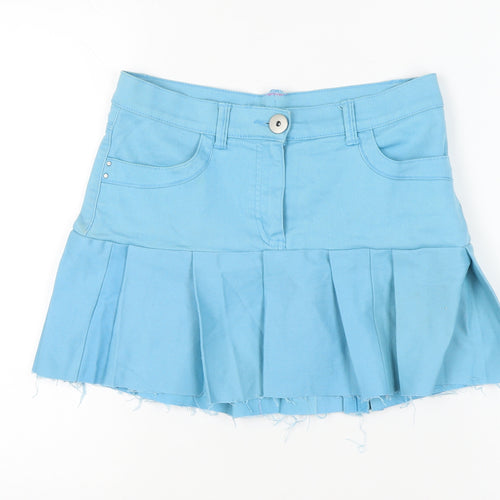 Marks and Spencer Womens Blue Size 12 Pleated Short Skirt
