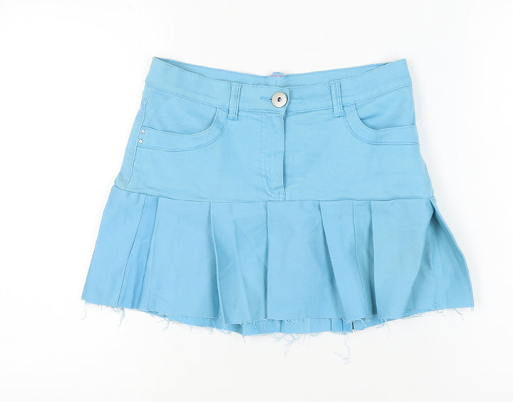 Marks and Spencer Womens Blue Size 12 Pleated Short Skirt