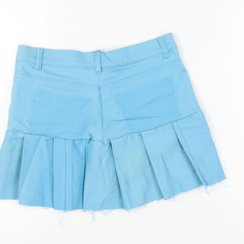 Marks and Spencer Womens Blue Size 12 Pleated Short Skirt