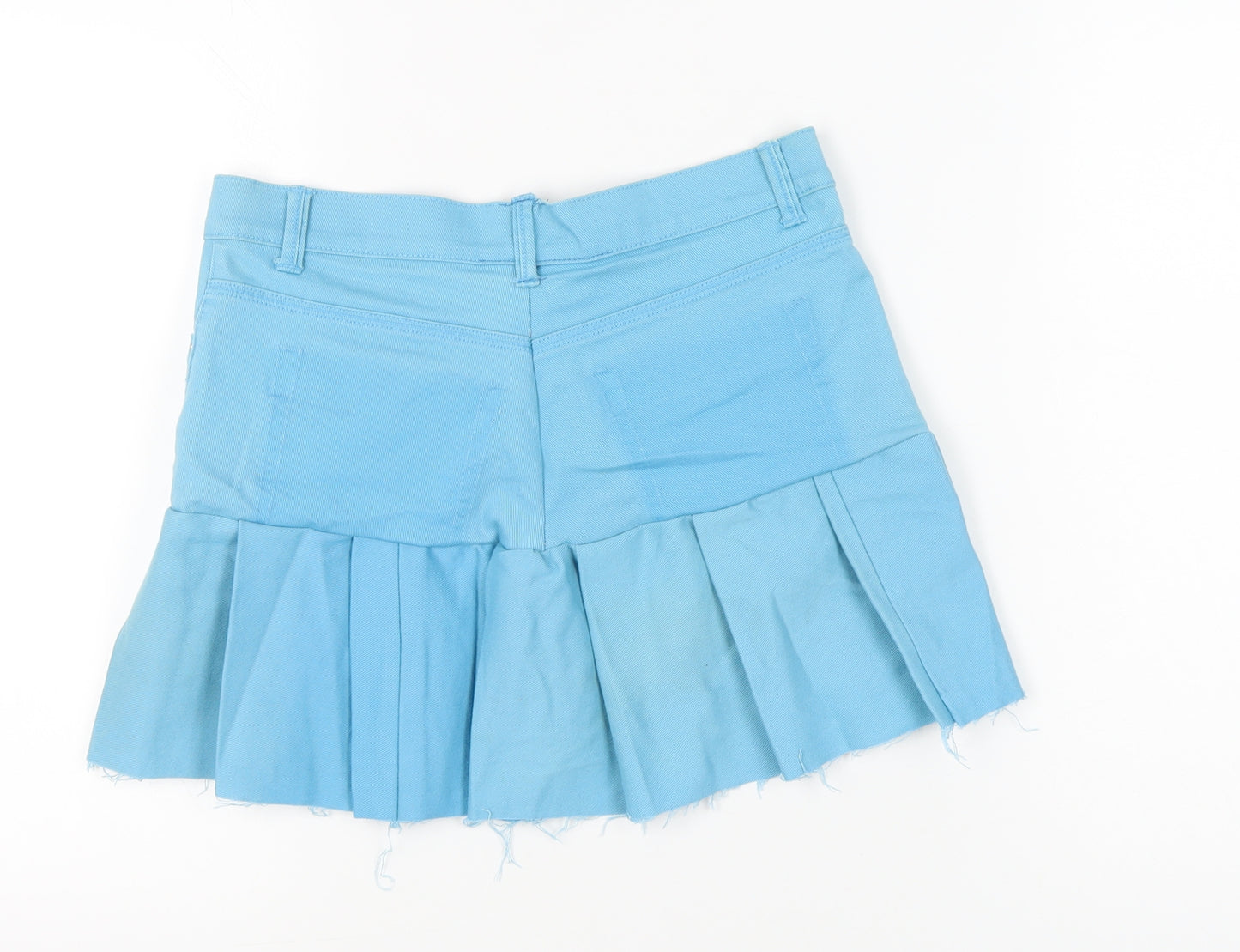 Marks and Spencer Womens Blue Size 12 Pleated Short Skirt