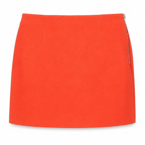 Monki Women’s Red Size 14 Short Pencil Skirt Zip Stretch