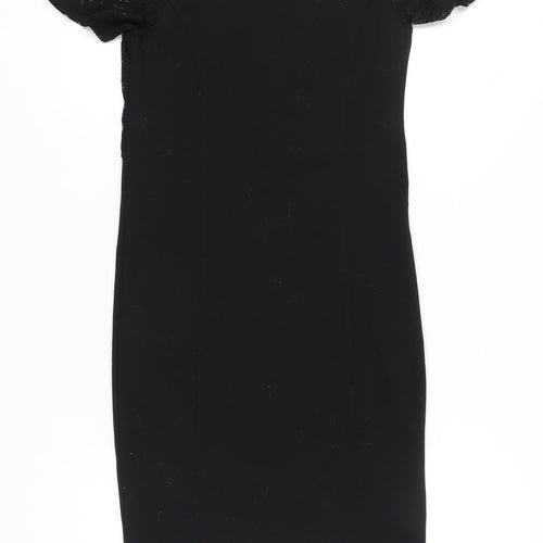 b.young Women’s Black Sheath Lace Knee Length Dress Size S