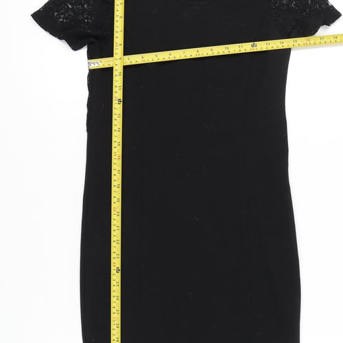 b.young Women’s Black Sheath Lace Knee Length Dress Size S