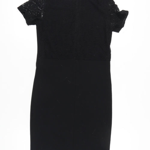 b.young Women’s Black Sheath Lace Knee Length Dress Size S