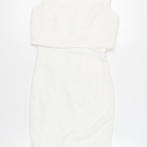 Miss Selfridge Women White UK 6 Sheath Knee Length Dress Cocktail