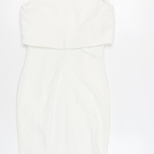 Miss Selfridge Women White UK 6 Sheath Knee Length Dress Cocktail