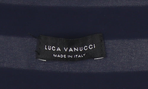 Luca Vanucci Women’s Blue White Striped Tunic Top S Nautical 3/4 Sleeve