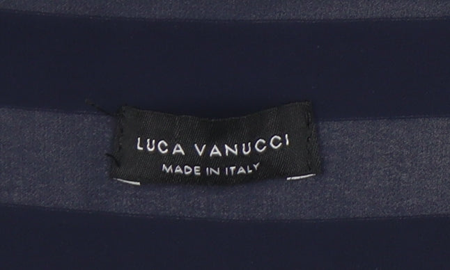 Luca Vanucci Women’s Blue White Striped Tunic Top S Nautical 3/4 Sleeve