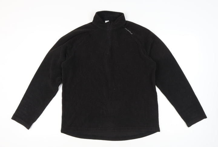 Decathlon Men’s Black Fleece Pullover Sweatshirt L High Neck