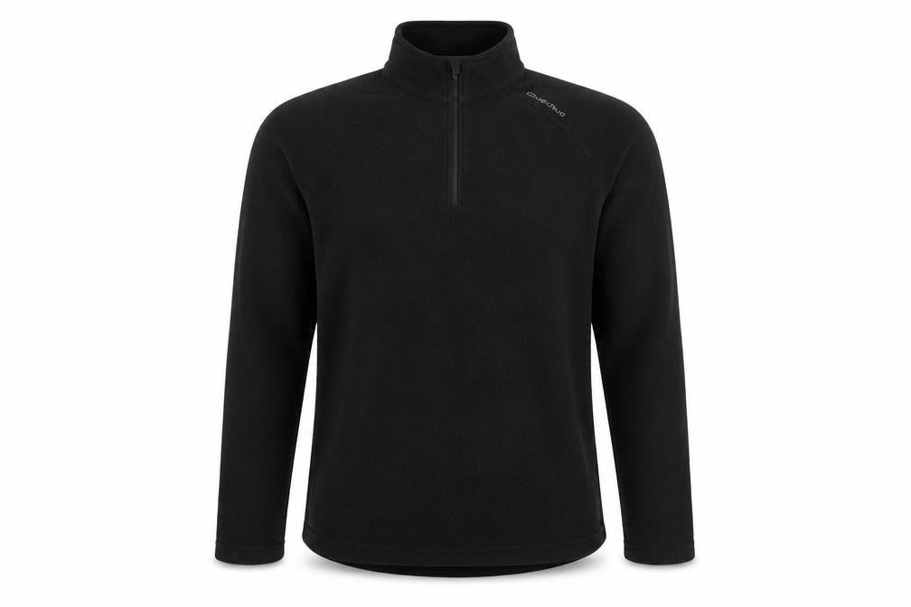Front view of Decathlon Men’s Black Fleece Pullover Sweatshirt L High Neck