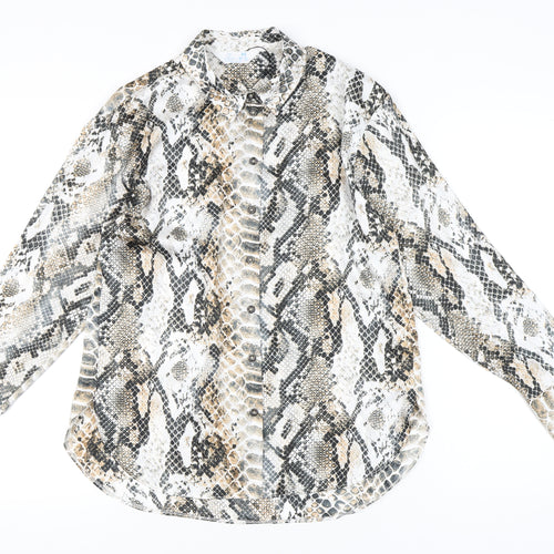 Primark Women’s Multicoloured Snake Print Button-Up Shirt XS