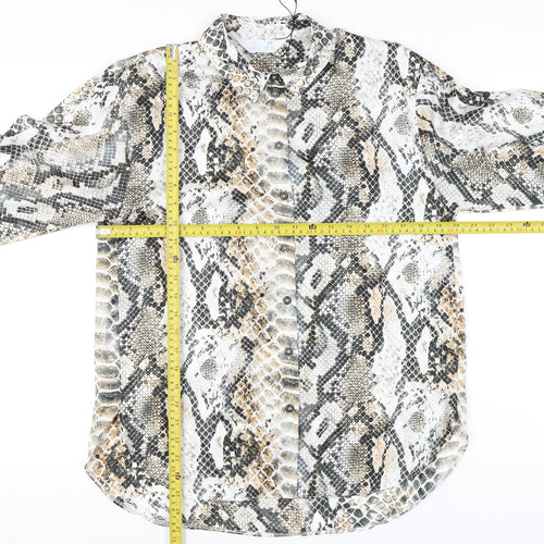 Primark Women’s Multicoloured Snake Print Button-Up Shirt XS