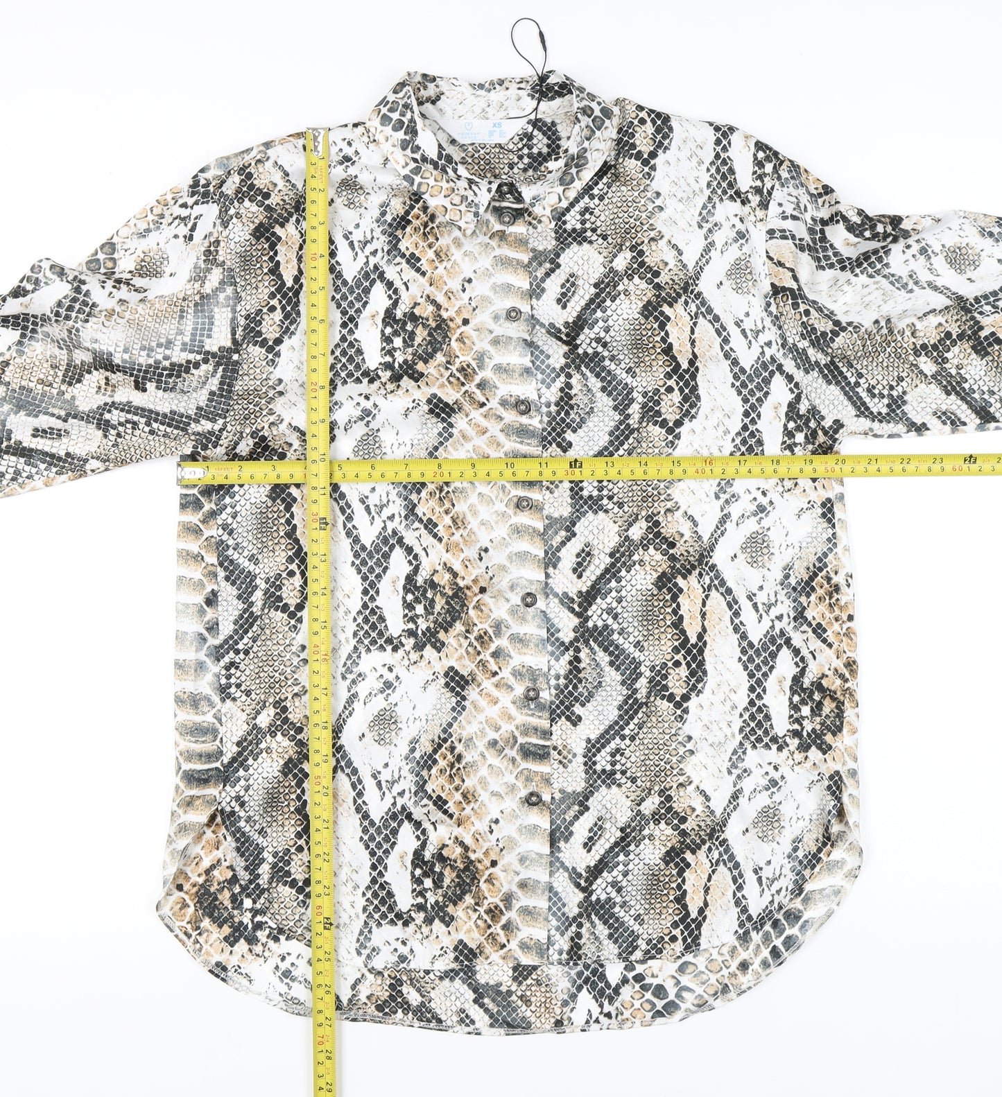 Primark Women’s Multicoloured Snake Print Button-Up Shirt XS