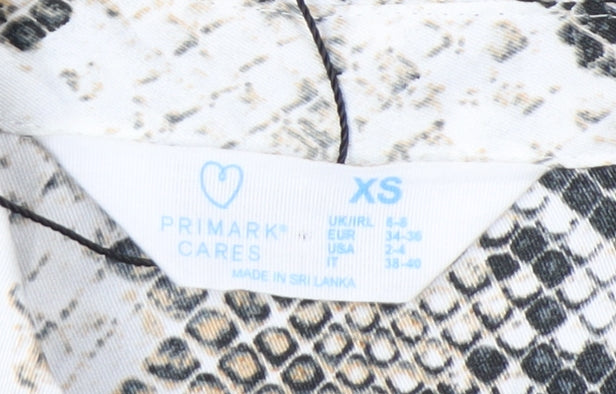 Primark Women’s Multicoloured Snake Print Button-Up Shirt XS