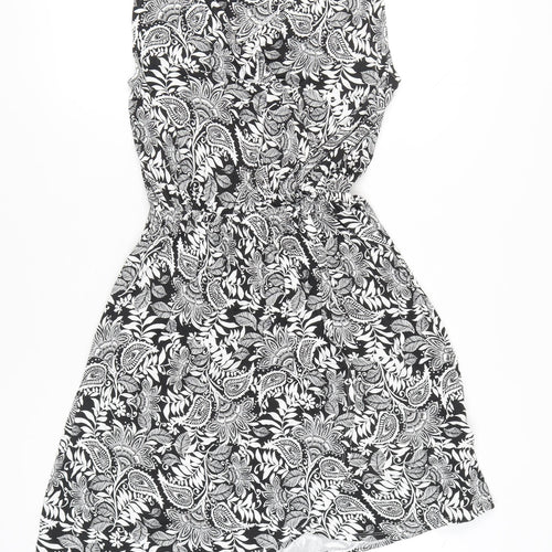 Marks and Spencer Women’s Black Paisley A-Line Dress Size 8