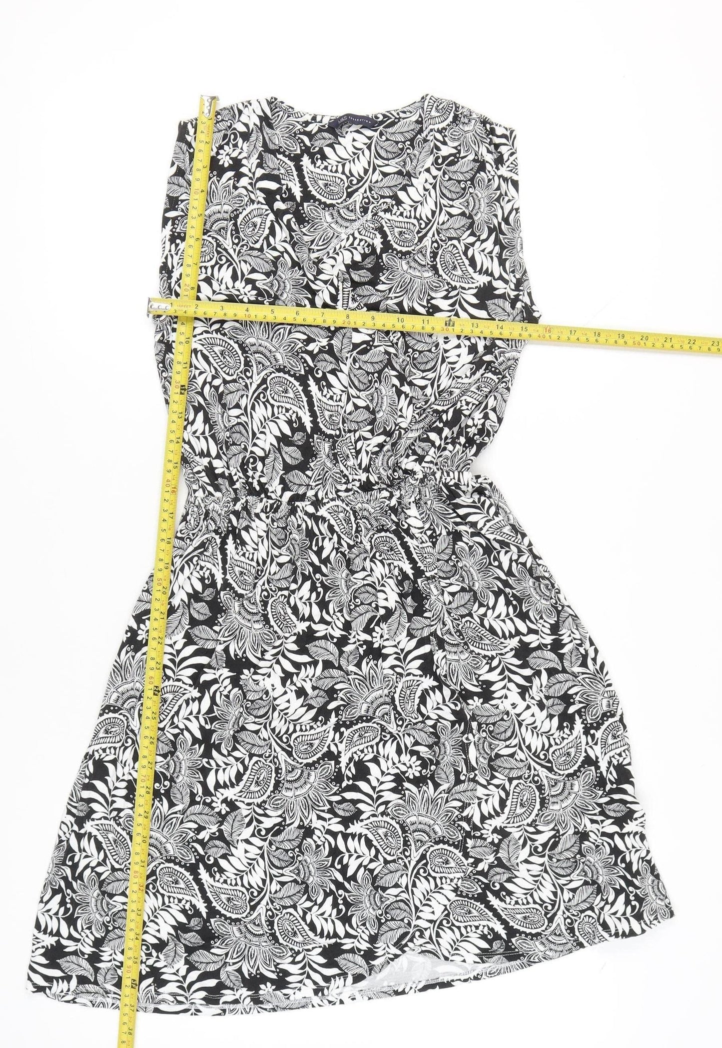 Marks and Spencer Women’s Black Paisley A-Line Dress Size 8