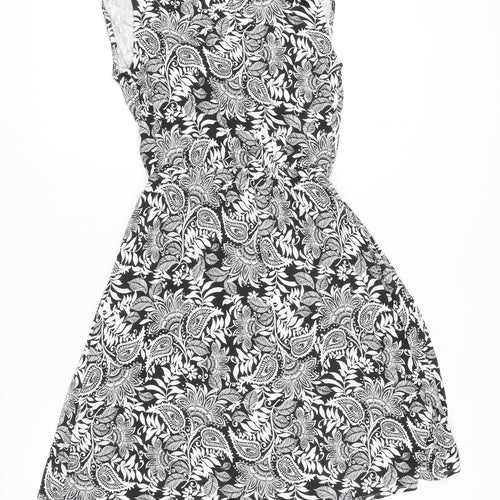 Marks and Spencer Women’s Black Paisley A-Line Dress Size 8