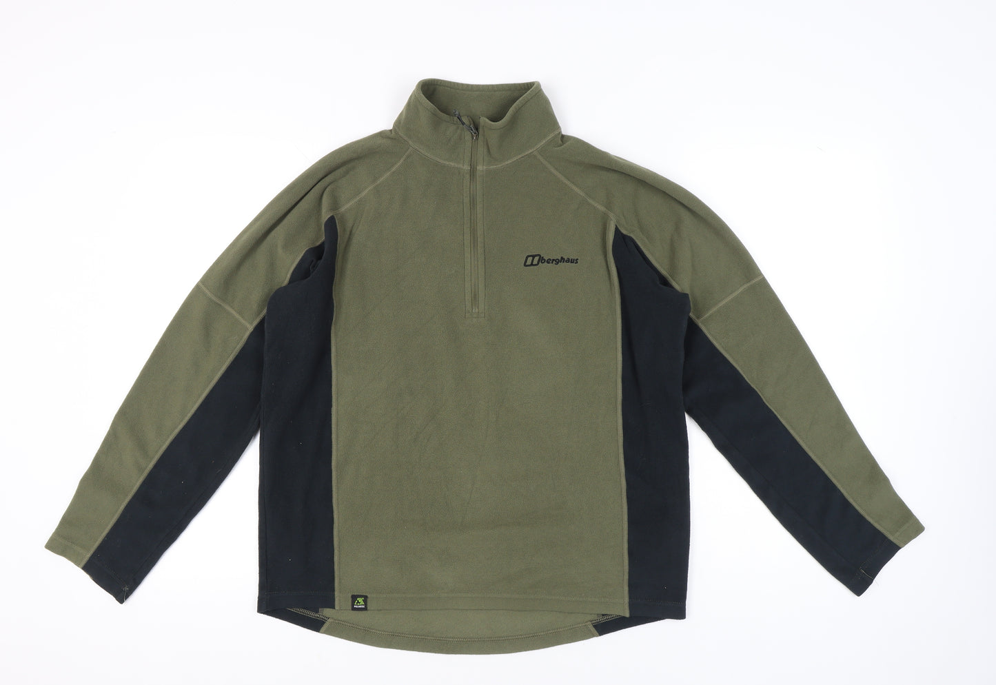 Berghaus Men’s Green Fleece Sweatshirt L 1/4 Zip Outdoor Hiking Top