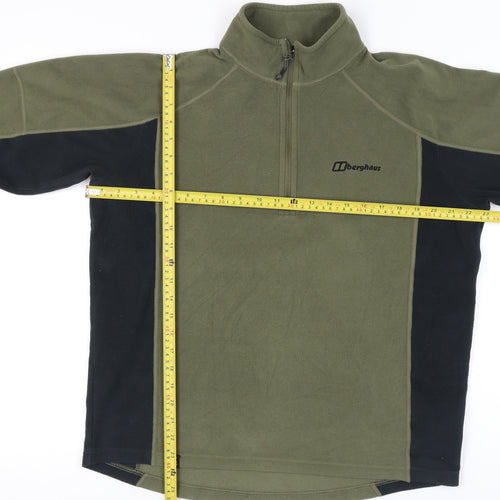 Berghaus Men’s Green Fleece Sweatshirt L 1/4 Zip Outdoor Hiking Top