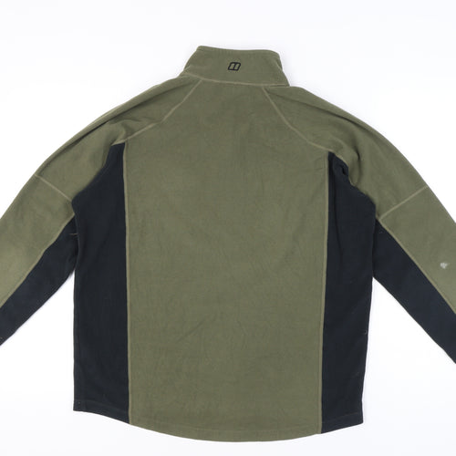 Berghaus Men’s Green Fleece Sweatshirt L 1/4 Zip Outdoor Hiking Top