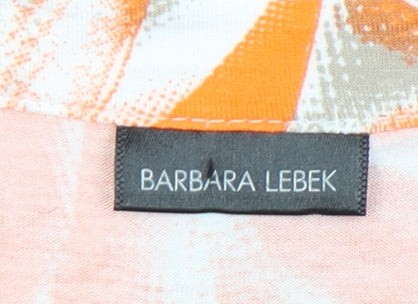 Barbara Lebek Women’s Orange Beige Floral Blouse Size 12