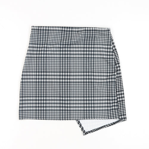 PrettyLittleThing Women's Black Check High Rise Mini Skirt UK 10