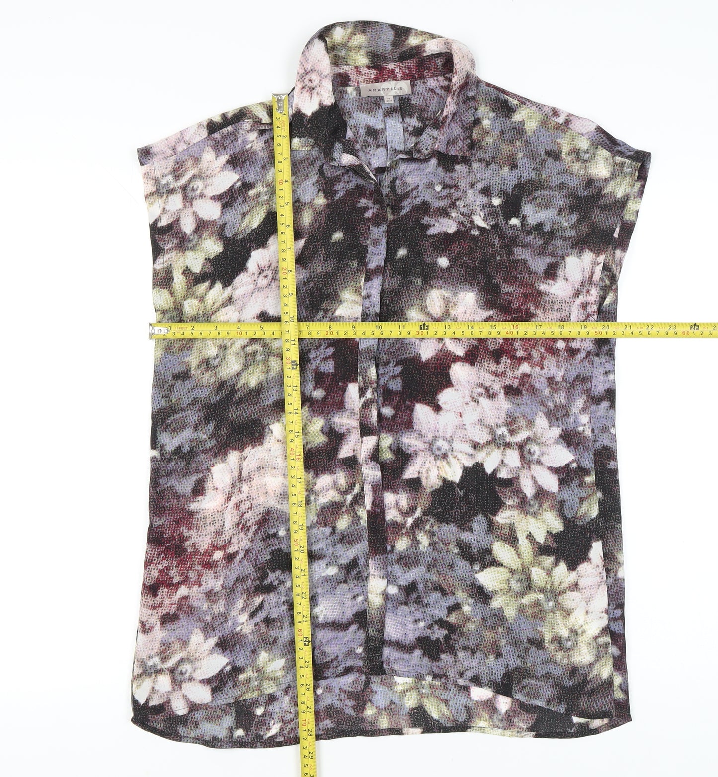 Amaryllis Womens Floral Blouse Size 12 Multicoloured Tunic Top